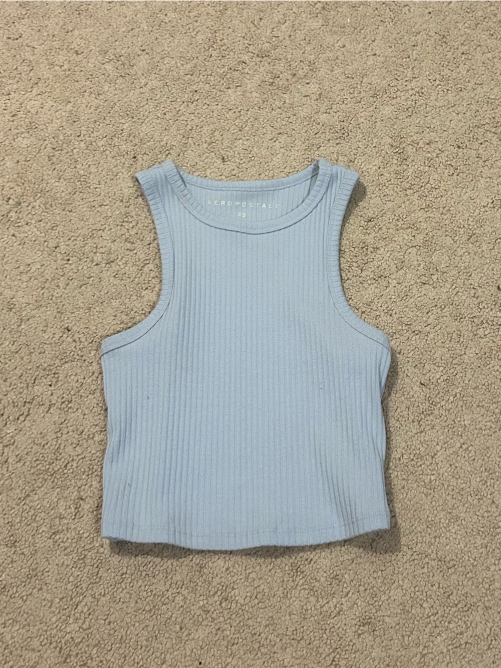 Aeropostale Light Blue Ribbed Tank Top